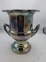 Leonard Silver Mfg Co LEO13 Silverplate Scroll Rim Handle 10.25" WINE COOLER