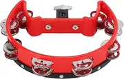 Single Row Metal Jingle Bells,Handheld Tambourine Drum,Percussion Instrument for Kids Adults