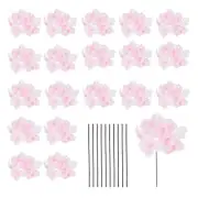 20 Sets Artificial Hydrangea Flower Heads with Stems for Bouquet,Pink