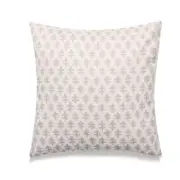 Greige Oak Leaves On White With Featherdown Insert Pillow