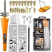 MasterSpec 37PC 30W Wood Burning Pen Set Electric Soldering Iron Kit Iron Burner Hobby Kit