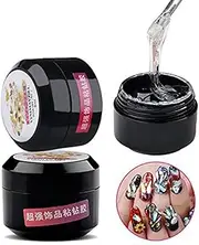 YesLady Nail Art Super Sticky Rhinestone UV Gel Adhesive Diamond Gem Builder 8ml Glue for Jewelry with Brush Tools
