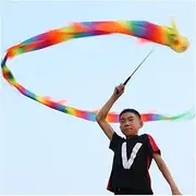Dragon Dance Silk 3D Dragon Poi Colorful Dragon Flowy Shaking Poi Spiral Practice Ribbon Streamer Outdoor Flinging Fitness Dragon Dance Wu Long (Color : 7 M)