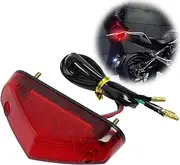 EuAcesry Motorcycle Tail Light Brake Lights Number Plate Motorcycle Rear Brake Light ATV Dirt Bike Scooter Modification Accessories - Red Housing