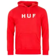 Size Medium Huf Essentials OG Logo Pull Over Hoodie - Poppy Red