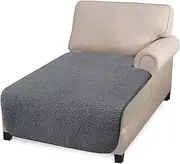 Granbest Super Soft Thick L shaped Sofa Cover, Non-Slip Chaise Lounge Cover, Large Corner Couch Cover for Pets (Chaise, Grey)