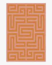 200' x 290' | Machine Washable Runner Rug | Kid & Pet Friendly | Indoor Rug | Maze Pink & Orange Rug | Ruggable