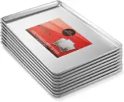 8 PACK, 18" x 26" Full Size Aluminum Commercial Grade Baking Sheet Pans Trays
