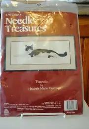 Embroidery Kit Crewel Needle Treasures Tuxedo Cat Jacquie Vaux 00587 Unopened