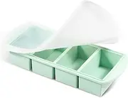 RdjEokf Silicone Freezer Tray Large Capacity Leak Proof Soup Freezer Container Molds Versatile Ice Cube Freezer Molds Freezer Moulds and Food Storage for Soup&Sauce&Broth&Leftovers (4 grids)