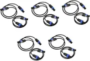 Abaodam 5sets Cord Speaker Cables 4-core Wire Speaker Wire Connectors Noise Reduction Stage Use 2pcs*5