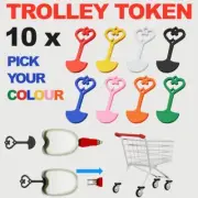 10x Removable Trolley Tokens Keyring for ALDI Coles Woolworths Kmart and more