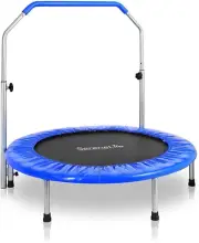Portable & Foldable Trampoline - 40" In-Home Mini Rebounder with Adjustable Hand