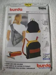 Back Pack Bag Pencil Case Burda 9974 Sewing Pattern *