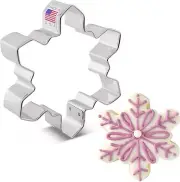 GEOMETRIC SNOWFLAKE Metal Cookie Cutter- Ann Clark 4 Inch- Tin Plated Steel