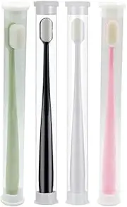 2022 BREVI Nordic-Inspired Premium Nano Toothbrush, Adult Extra Soft Toothbrush with 20000 Soft Bristles, for Protect Sensitive Gums and Teeth (4Pcs,Flat Head)