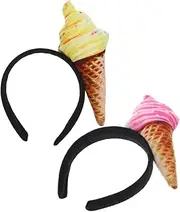 CANIGHT 2pcs Ice Cream Headband Cute Hair Accessories for Women for Face Washing Makeup Hair Styling Comfortable Stylish Decoration