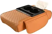 Center Console Cover With Cup Holder | Center Console Armrest Cushion Organizer - Large Capacity Booster Car Armrest Cover for SUVs Car Trucks