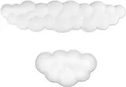Yharnamite Mouse Keyboard Wrist Rest Mat Set, Soft Desk Arm Rest Cushion for Hand Comfort, Cute White Cloud Design Ergonomic Wrist Support Pad for PC, Gaming, Office, Typing