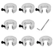 8Pcs SBR20 Linear Rail Stop Collars Aluminum Alloy Shaft Limit Fixing Rings with Wrench, Linear Rail Silver