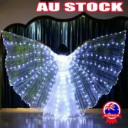 LED Wings Belly Dance Cosplay Glow Show Light Up Costume Include Sticks Bag AN
