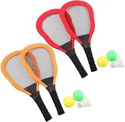 FOYTOKI 5Pcs Cloth Beach Racket Includes Red Rackets Badminton Ocean Balls for Outdoor Play and Exercise Present