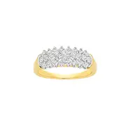 9ct Gold Diamond Wide Dress Ring