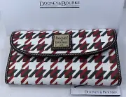 Dooney & Bourke Houndstooth Continental Clutch Wallet Brick Color
