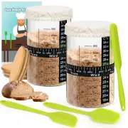 2 Packs Sourdough Starter Kit with 32 Oz Glass Jar, Sourdough Starter Jar Kit...
