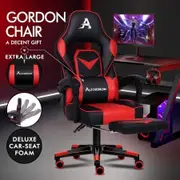 ALFORDSON Gaming Chair with Lumbar Massage Racing Office Gordon - Black & Red