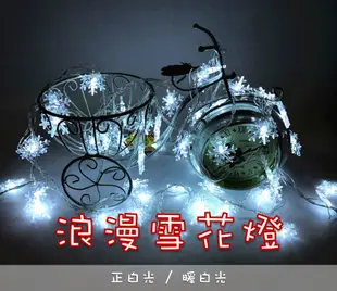 LED雪花燈6米 白光 暖白光 常亮USB款 串燈 圓球燈 雪花燈 聖誕燈 (8.6折)