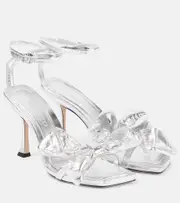 [Jimmy Choo] Jimmy Choo Staz 90 metallic leather sandals AU 3 silver