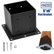 4 Pack 6x6 Post Base Brackets Heavy Duty Wood Post Fence Post Anchor for pergola