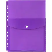 Marbig Binder Pocket Top Opening Document Wallet Holder A4 Purple Pack 12