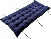Indoor Bench Seat Cushion Pad Thick Non-Slip Chair Cushion for Dining Room Garden Patio Rectangular Mat with Strap for Wood Bench Sofa 2 3 Seats 155*53*8cm Navy Blue