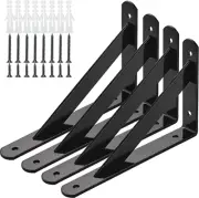 Heavy Duty Shelf Brackets, 8 in X 5 in Wall Mount L Steel Bracket Floating Shelf
