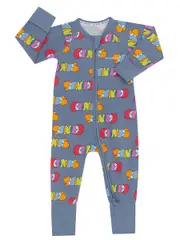 Baby Bonds Zippy Romper Newborn BLUE (SLOGAN)