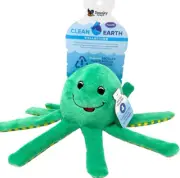 Spunky Pup Clean Earth Plush Octopus Dog Toy, Large
