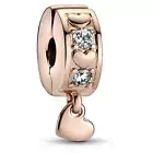 Pandora Rose Gold Plated Infinite Hearts Sparkling Dangle Clip Charm 782253C01