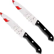 SULOLI Halloween Fake Knife,2 Pieces Zombie Knife Halloween Costume Knife Props Fake Knife for Halloween Party Costume Accessory