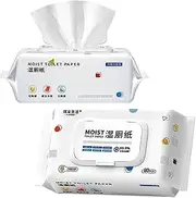[MUMOO BEAR] 2 Packs/160 Wipes Wet Toilet Paper, Adult Flushable Wipes - in Total | Plant-Based Fibers for Direct Skin Contact and Toilet-Friendly Use in Personal Cleansing Routine