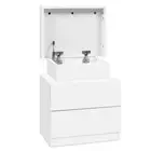 NNEDSZ Bedside Tables 2 Drawers Side Table Storage Nightstand White Bedroom Wood
