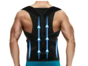 Back Brace Posture Corrector Unisex Adjustable Posture Black Size Large NEW