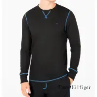 在飛比找momo購物網優惠-【Tommy Hilfiger】男時尚針織保暖黑色圓領長袖內