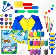 Washable Finger Paint Set, 14 Colours Kids Paint Set with Brushes, Finger Paint