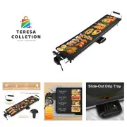 Electric Nonstick Extra Larger Griddle Grill-35" Teppanyaki Grill BBQ with Ad...