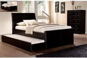 Istyle Lecca King Single Trundle Storage Bed Frame Pu Leather Black