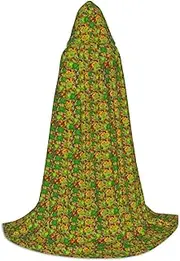 SKKNT Frog Print Halloween Hooded Cloak Full Length Cape With Hood For Men And Women For Carnival