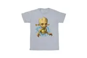 Guardians Of The Galaxy Boys Groot Flowers T-Shirt (Sports Grey) - UTBI19533