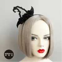 在飛比找momo購物網優惠-【摩達客】萬聖聖誕派對變裝-黑色小網紗巫婆帽創意造型髮箍(單